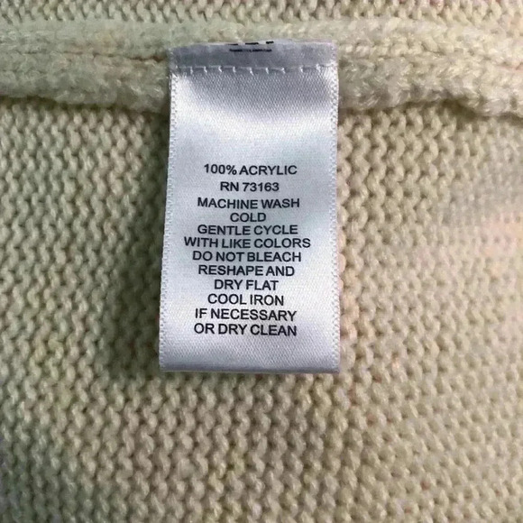 Cupio Medium Ivory Peplum Cable Knit  Sweater L/S - Picture 6 of 6